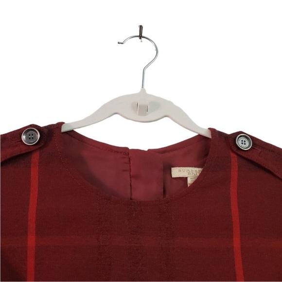 Burberry Brit Dress 6 Red Plaid Pencil Sheath Trench Wool Novacheck Nova Zip - Picture 3 of 15